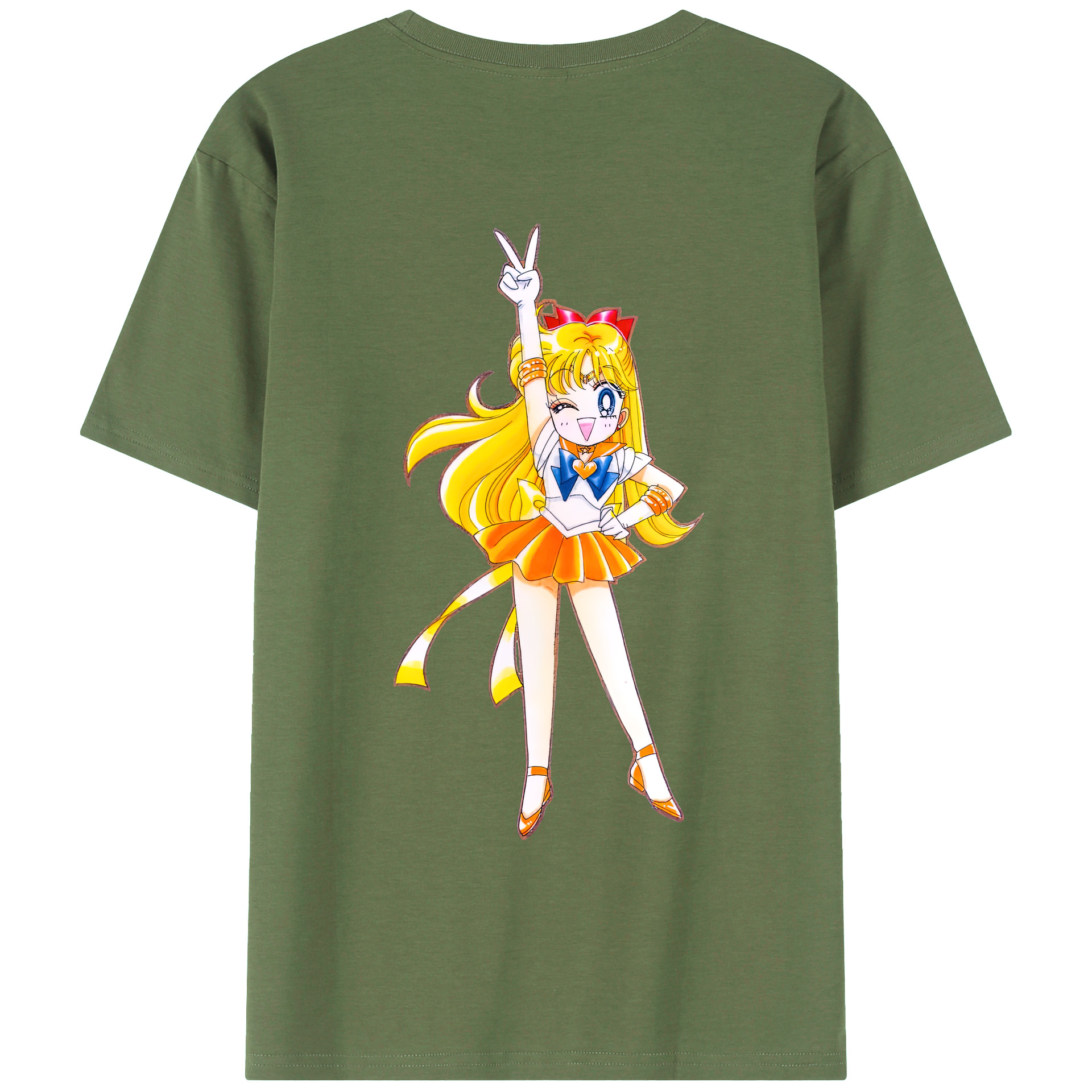 （画像用） 美少女戦士セーラームーン 愛野 美奈子 あいの みなこ Sailor Moon Aino Minako 綿100％ メンズ半袖Tシャツ（バックプリント） 通気性